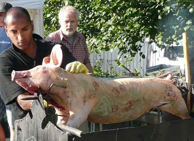 Økologisk grill-gris på ved Århus Festuge